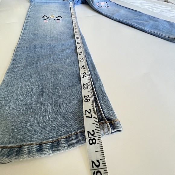 Celebrity Pink Jean Girls Sz 14 Unicorn Embroidery Pink Mid Rise Girlfriend New - Picture 15 of 16